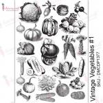 Dress My Craft Transfer Me Sheet - Vintage Vegetables #1 [DMCDP1377] - ON SALE!