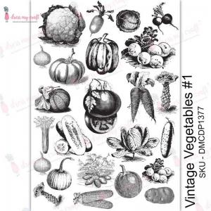 Dress My Craft Transfer Me Sheet - Vintage Vegetables #1 [DMCDP1377]