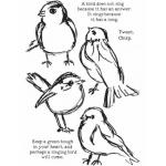 Dina Wakley Media Unmounted Rubber Stamp - Scribbly Birds