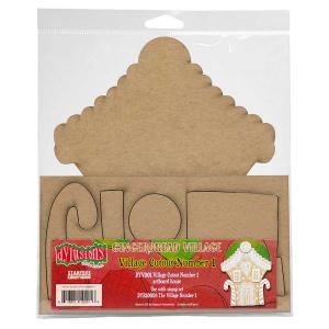 Dylusions Artboard - Gingerbread Village - Village Cutout #1 [DYV001]