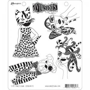 Dylusions Unmounted Rubber Stamps - The Fancy Four [DYR48473]