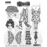 Dylusions Unmounted Rubber Stamps - Dinky Dolls Set 1 [DYR10028]