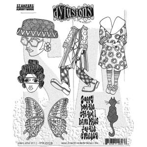 Dylusions Unmounted Rubber Stamps - Dinky Dolls Set 1 [DYR10028]