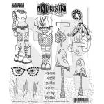 Dylusions Unmounted Rubber Stamps - Dinky Dolls Set 2 [DYR10029]
