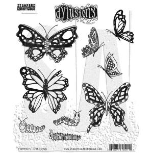 Dylusions Unmounted Rubber Stamps - Flutterby [DYR10048]