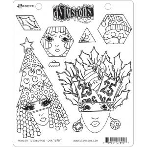 Dylusions Unmounted Rubber Stamps - Hats Off To Christmas [DYR76957]
