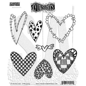 Dylusions Unmounted Rubber Stamps - Heartalicious [DYR10046]