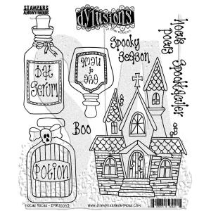 Dylusions Unmounted Rubber Stamps - Hocus Pocus [DYR10052]