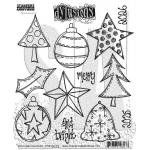 Dylusions Unmounted Rubber Stamps - Rock Your Christmas [DYR10032]