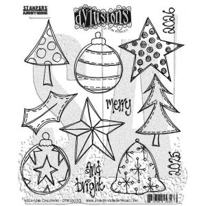 Dylusions Unmounted Rubber Stamps - Rock Your Christmas [DYR10032]