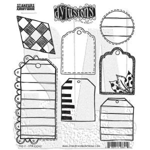 Dylusions Unmounted Rubber Stamps - Tag It [DYR10040]