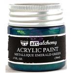 Finnabair Art Alchemy Acrylic Paint - Metallique Emerald Green