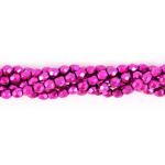 6mm Firepolish Beads - [72195] Pearl Hot Pink/Black