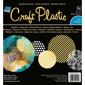 Grafix Opaque Black Craft Plastic 9" x 12" - Pack Of 25 [K10OBCP912-25]