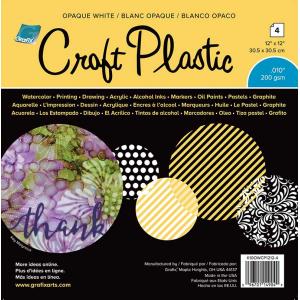 Grafix Opaque White Craft Plastic 12" x 12" - Pack Of 4 [K10OWCP1212-4]