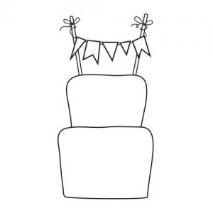 Hampton Arts Cam & Chloe Wood Mounted Rubber Stamp - Celebrations Cake [PS0868]