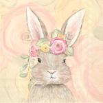 IHR Cocktail Napkins - Bunny Flower Crown [C000127]