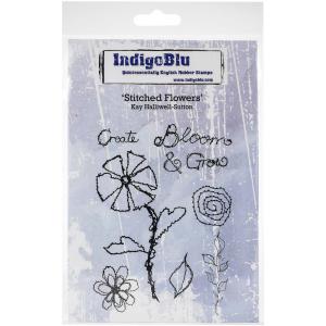 IndigoBlu Rubber Stamp Set - Stitched Flowers [IND0496]
