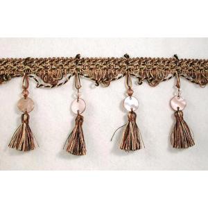 Emma Beaded Tassel Trim by the Half Yard - [IR4482CHM] Chocolate Multi