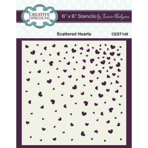 Jamie Rodgers Stencil - Scattered Hearts [CEST148]