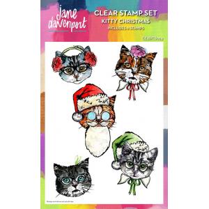 Jane Davenport 6" x 8" Clear Stamp Set - Kitty Christmas [CEJDCS024]