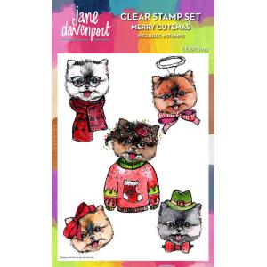 Jane Davenport 6" x 8" Clear Stamp Set - Merry Cutemas [CEJDCS025]