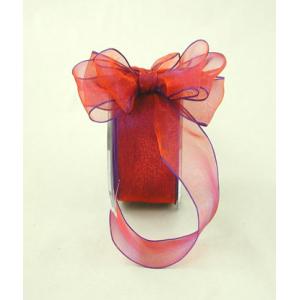 1.5" Wired Organza Ribbon - [JE19] Iridesent Orange/Violet