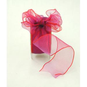 1.5" Wired Organza Ribbon - [JE22] Iridescent Fuchsia