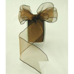 1.5" Wired Organza Ribbon - [JE36] Iridescent Coffee