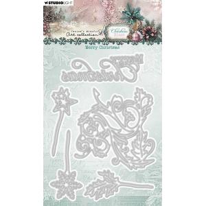 Jenine's Mindful Art Christmas Blush Collection - Cutting Die Set - Merry Christmas [JMA-CB-CD1060]