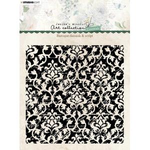 Jenine's Mindful Art Collection Essentials - Clear Stamp - Baroque Damask & Script [JMA-ES-STAMP141]