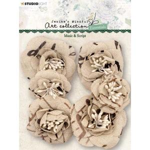 Jenine's Mindful Art Collection Essentials - Linen Flowers - Music & Script [JMA-ES-FLOW06]