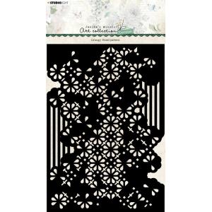 Jenine's Mindful Art Collection Essentials - Stencil - Grungy Floral Pattern [JMA-ES-MASK78]