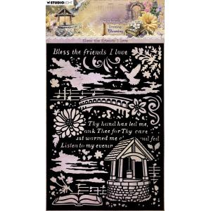 Jenine's Mindful Art Growing & Blooming Collection - Stencil - Bless The Friends I Love [JMA-GB-MASK342]
