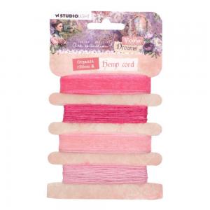 Jenine's Mindful Art Victorian Dreams Collection - Organza Ribbon & Hemp Cord - Pinks [JMA-VD-RIB06]
