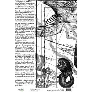 Joggles A4 Rice Paper - Black & White Delphinus [74269]