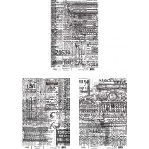 Joggles A4 Rice Paper - B&W Collage Set Of 3 - Numbers 4-6