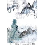 Joggles A4 Rice Paper - Mythos In Blue & Green #6 [74262] - ON SALE!