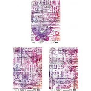 Joggles A4 Rice Paper - The Whites Warm Collage Set Of 3 - Numbers 1-3