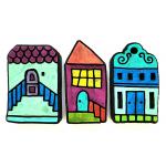 Joggles / Art By Marlene Foam Stamp Set - House Play Trio [75039]