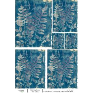 Joggles / Caroline Duncan A4 Rice Paper - Cyanotype #2 - Ledger Page 106 [74765]