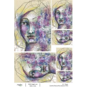Joggles / Caroline Duncan A4 Rice Paper - Faces - Jasmine [74731]
