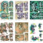 Joggles / Caroline Duncan A4 Rice Paper - Faces Set Of 6 - May 2024