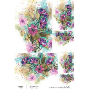 Joggles / Caroline Duncan A4 Rice Paper - Florals - Camellias [74726]
