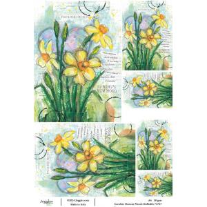 Joggles / Caroline Duncan A4 Rice Paper - Florals - Daffodils [74727]