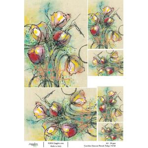 Joggles / Caroline Duncan A4 Rice Paper - Florals - Tulips [74728]