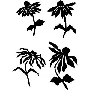 Joggles / Caroline Duncan Tab Cut Stencil & Mask Combo - Coneflowers [75118]