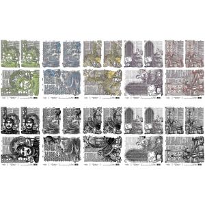 Joggles / Cat Kerr A4 Rice Paper - Black & White And Color Collage Collection Set Of 10 - June 2023