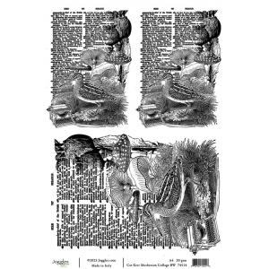 Joggles / Cat Kerr A4 Rice Paper - Mushroom Collage, Black & White [74514]