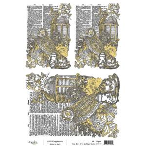 Joggles / Cat Kerr A4 Rice Paper - Owl Collage, Color [74517]
